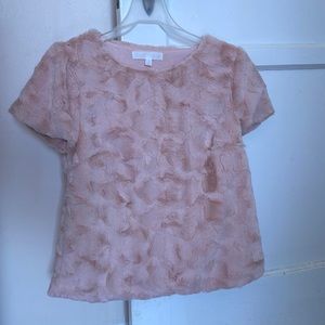 Adyson Parker Baby Pink Faux Fur Top